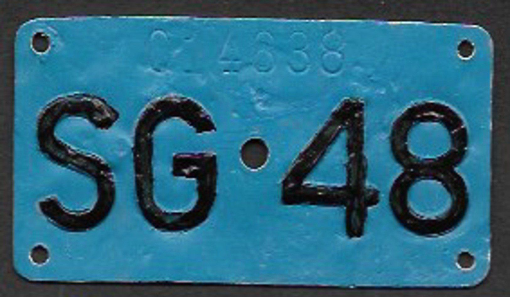 Insegne: Velonummer St. Gallen 1948 SG 48 – Usato da Bülach venduto da gmstart