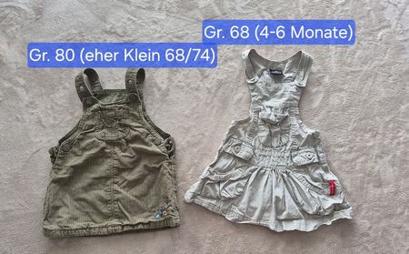 Zwei Baby Latzkleider Grösse 68 und 80 Set - gebraucht