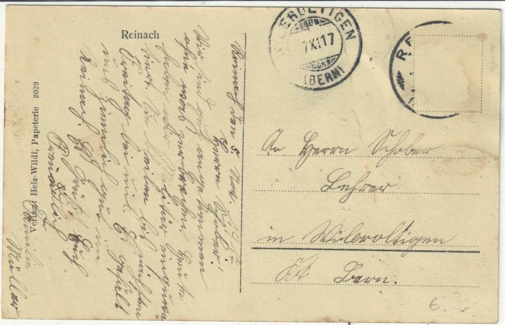 Cartoline postali: Reinach AG - Generalansicht – Usato da Ettingen venduto da Kartenplanet 1