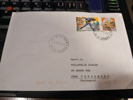 Lettre Italie timbrée JO d'hiver patinage de vitesse