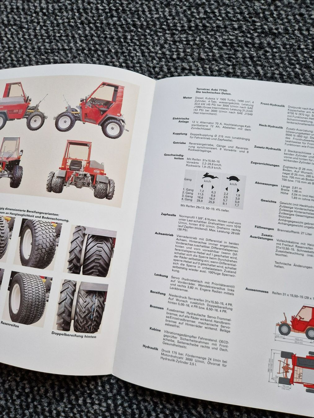 Aebi Trattori: Original Prospekt Aebi Terratrac TT50 – Usato da Dürnten venduto da Bachtel84 1