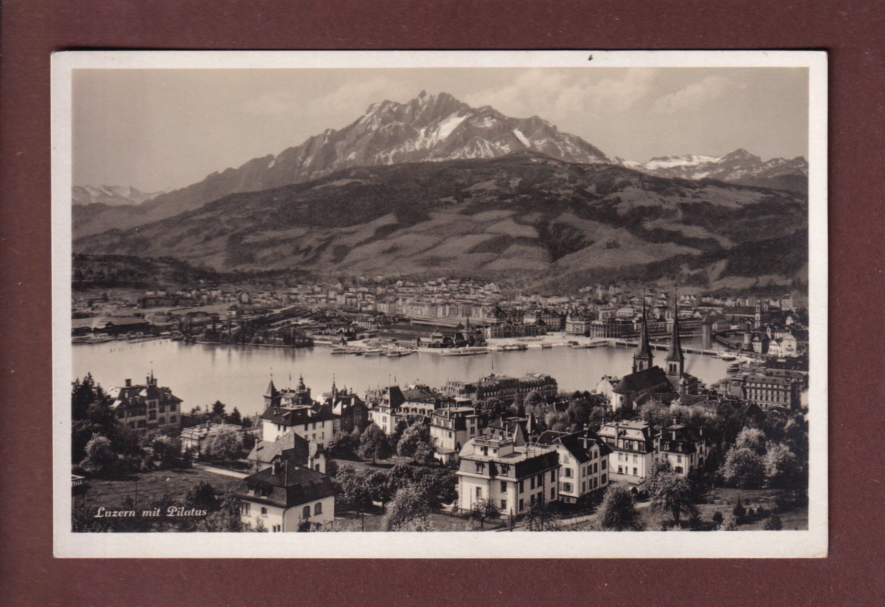 Cartoline postali: LUZERN - Teilansicht - Pilatus – Usato da Pully venduto da nicecards