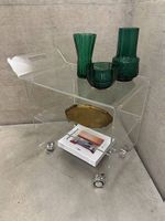 Rolling bar cart plexiglass vintage MCM🤍Rollmöbel Plexiglas