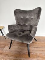 Kare Design Sessel Vicky Samt Grau
