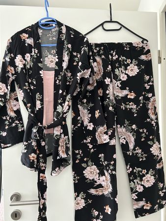 Damen Pyjama Set schwarz grösse M top Zustand 