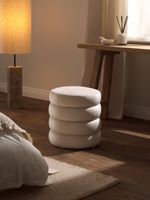 Alto Hocker aus Samt cremweiss 