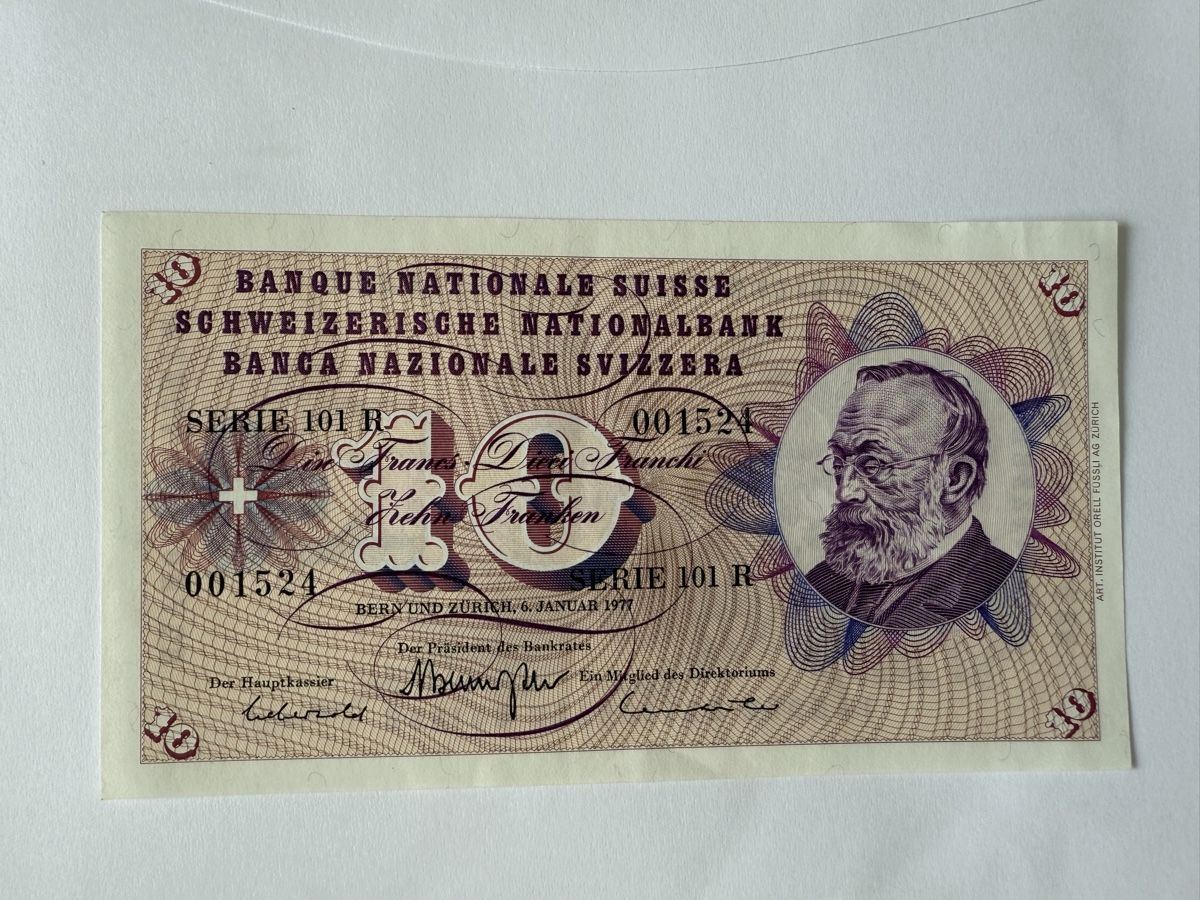 Banknoten: Billet de Fr. 10.- / 1977 - NEU – Neu (gemäss Beschreibung) aus Chapelle-sur-Moudon von Chamard78
