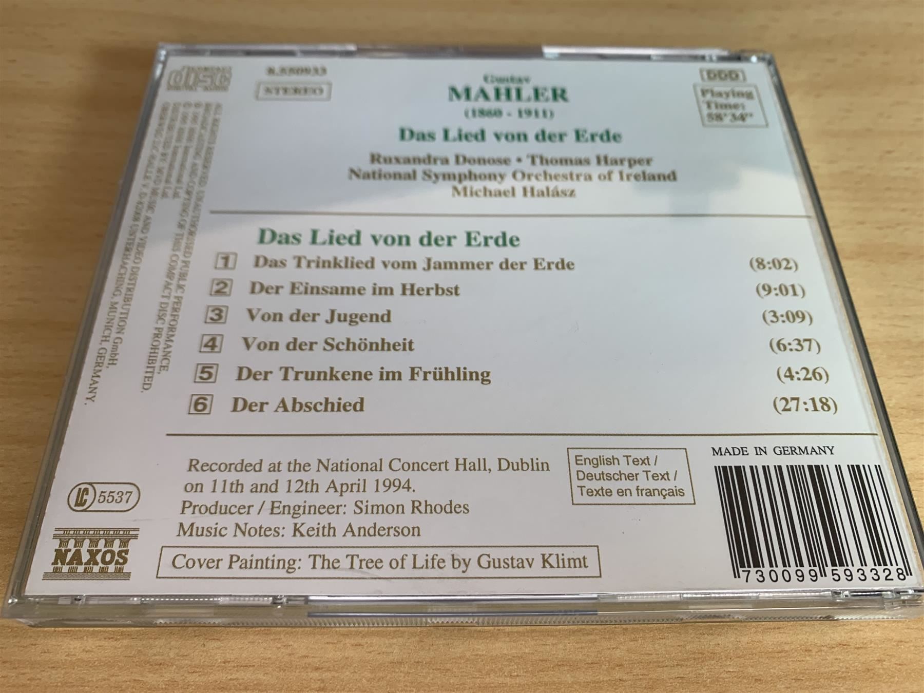 CD: Mahler - Das Lied Von Der Erde – Usato da Rikon im Tösstal venduto da Alpenmutz 1