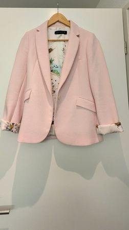 Zara Woman Blazer Pink Size M printed lining