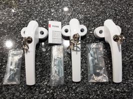 3er-Set Abus Fenstergriff GF300 weiss