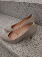 Elegante VIGEVANO Echtleder Pumps, Beige, Grösse 37