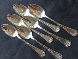 * 6 X CUILLERES A THE JEZLER MUGUET ARGENT 800 COMME NEUF