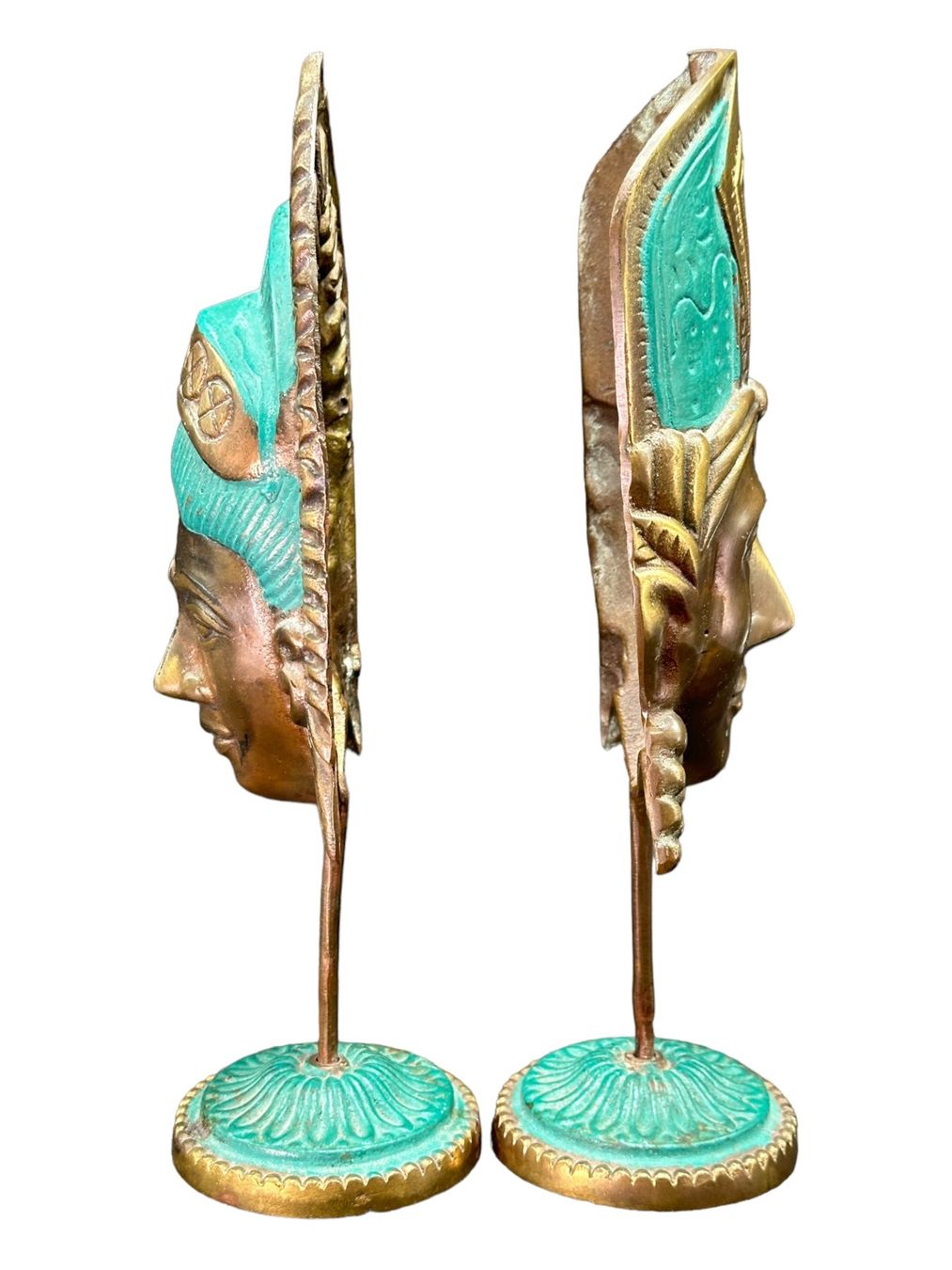 Sculture & Statue: Ensemble de deux anciens masques balinais bronze polychrome – Usato da Morges venduto da vintiques 3