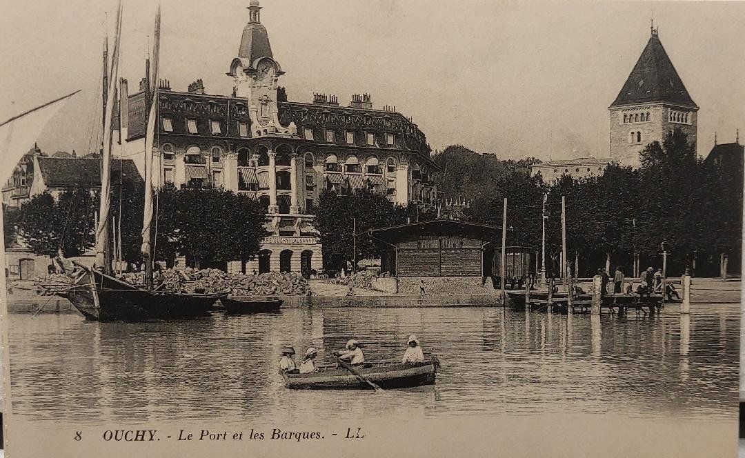 Cartoline postali: OUCHY - Le Port et les Barques – Usato da Delémont venduto da Domdom1