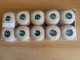 Häkelgarn Nr. 20,  beige, 10 Knäuel, 100% Baumwolle merc NEU