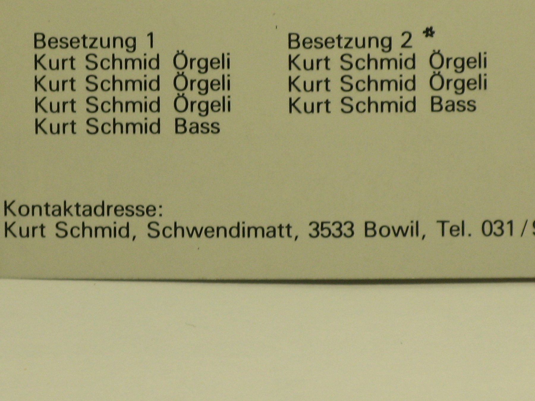 Kompaktkassetten: KURT  SCHMID     Playback – Gebraucht aus Langnau i. E. von mar_hw58 3