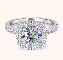 Bague argent avec diamant de moissanite de 2 ct certifié GRA