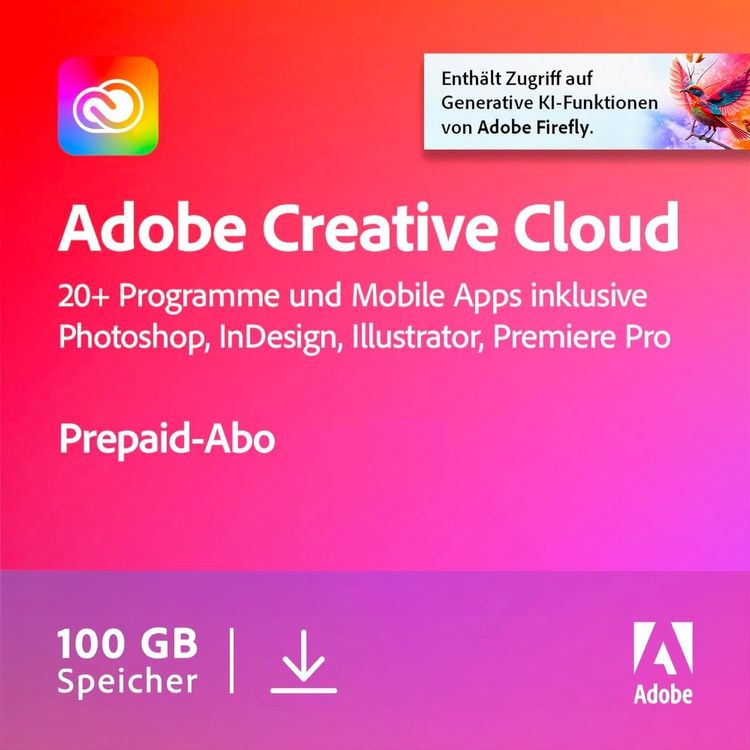 Adobe Creative Cloud All Apps | PC/Mac | 1 Monat/mois 100GB (Gebraucht ...
