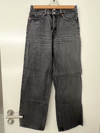Grey Wide Leg Jeans - Size 36
