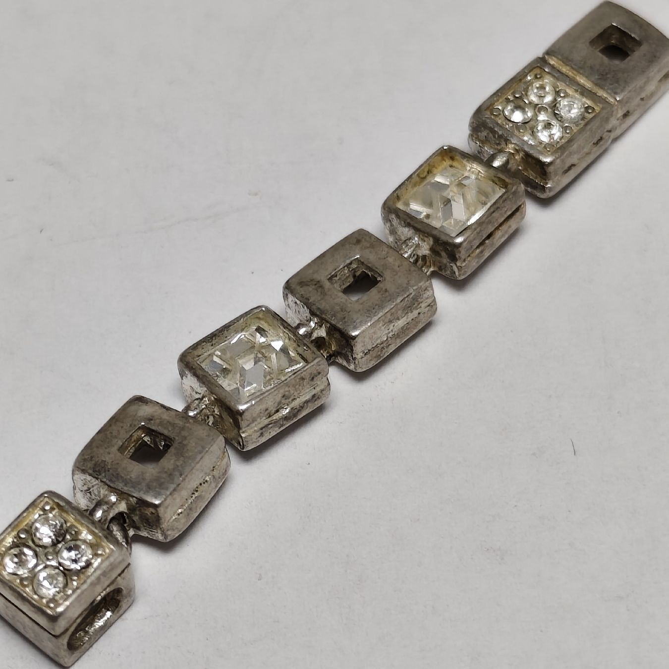 Sonstiger Schmuck: Vintage Anhänger aus massivem Silber mit Strass #A6 – Gebraucht aus Châtelaine von Tropic.Watch2