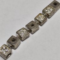Vintage Anhänger aus massivem Silber mit Strass #A6