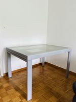 Esstisch mit Stühlen Metall Glas/ausziehbar