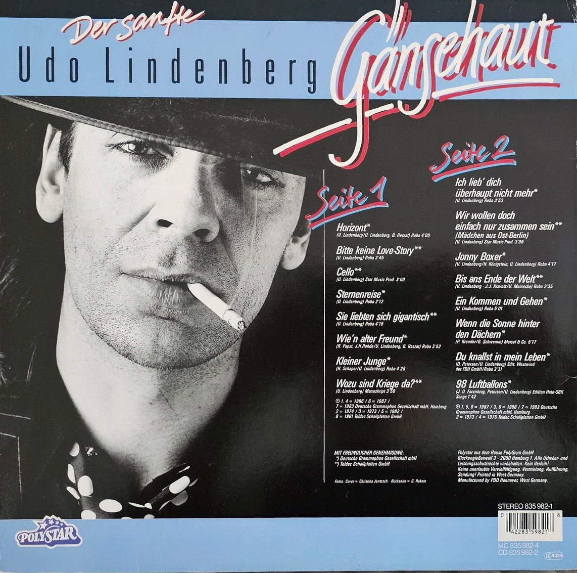 Dischi in vinile: Udo Lindenberg der Sanfte - Gänsehaut 1987 – Usato da Dietikon venduto da Jion11 1