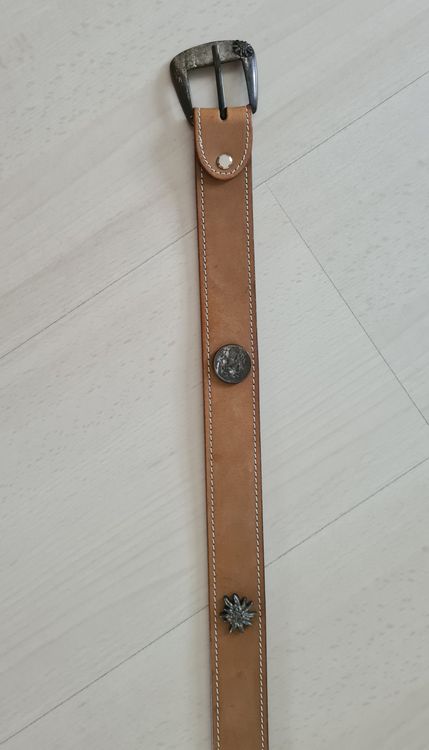 QHP Ledergürtel "Ricki" Mit Pferdegebiss-Deko - Schwarz/Braun, 65-95 Cm | Mit Strasssteinen & Edelstahlschnalle