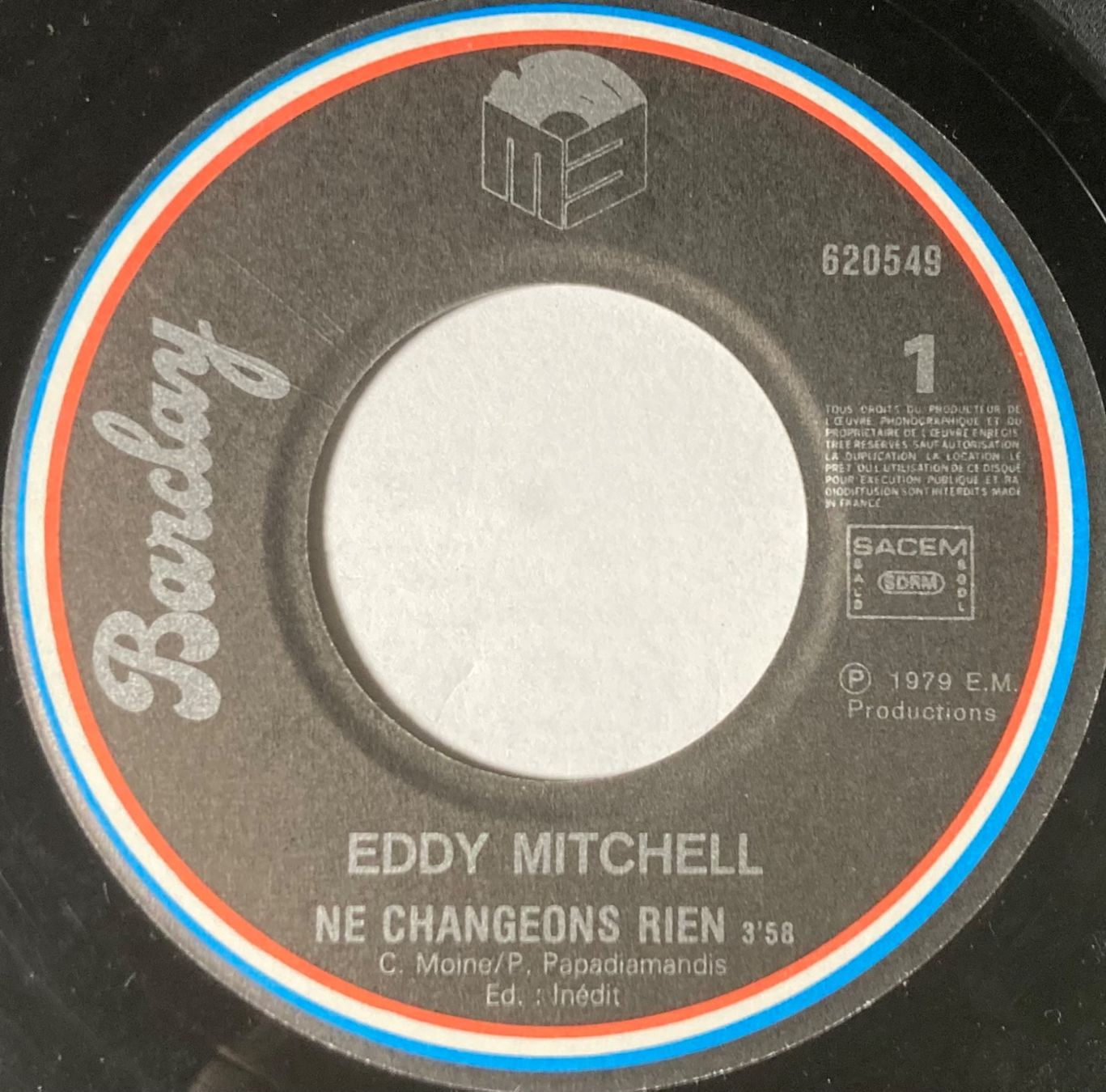 Dischi in vinile: EDDY MITCHELL - NE CHANGEONS RIEN – Usato da Poliez-Pittet venduto da Newtown-Records 3