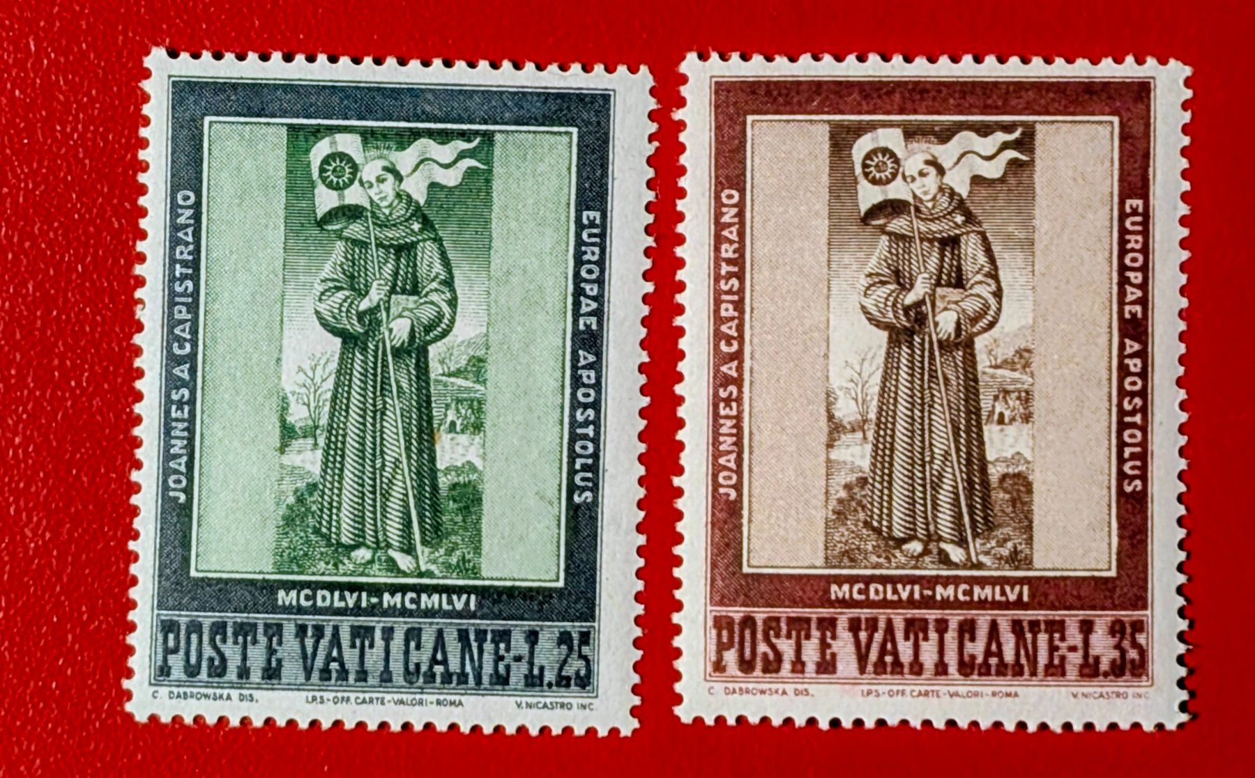 Alle Briefmarken: VATIKAN JOANNES CAPISTRANO 1956** POSTFRISCH – Neu (gemäss Beschreibung) aus Düdingen von Quartierstrasse