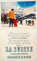 LA SUISSE VACANCES D'HIVER SKI 1960 - Affiche originale