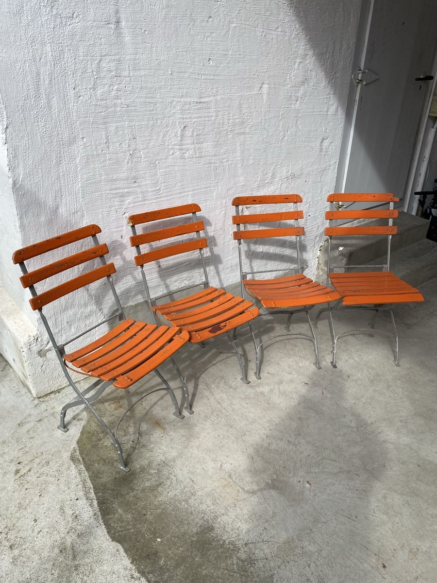 Sedie: Viererset Gartenstühle orange – Usato da Basel venduto da MoebelSackmann 1