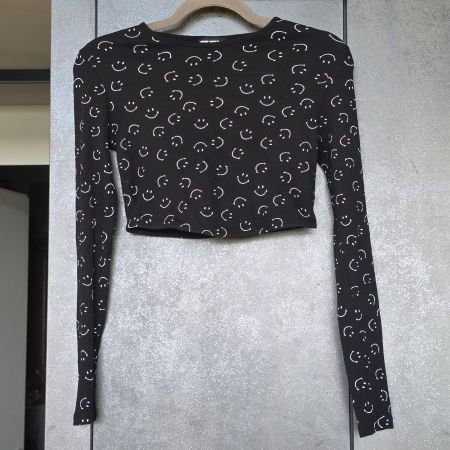 🐸 SMILEY ORIGINALS CROP PULLOVER S RIPP-FEINSTRICK