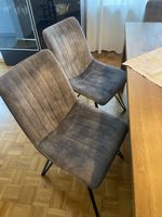 6 Esszimmerstühle grau Metallgestell guter Zustand
