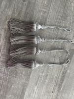 4x Deko-Quasten / Troddeln Silber-Grau – Raffhalter Anhänger