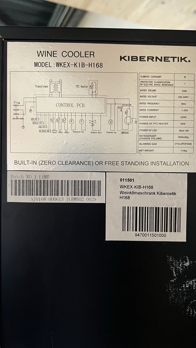 Frigoriferi: Kibernetik Weinkühlschrank – Usato da Kilchberg ZH venduto da wen_8mrk 3