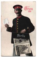 Leporello-AK Berlin, Briefträger, Kgl. 