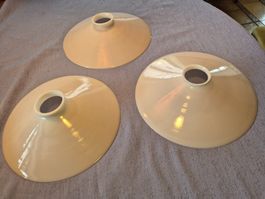 3 verres de lampe en opaline anciens