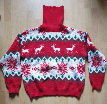 Weihnachtspullover mit Rollkragen, Grösse L, Top Zustand!