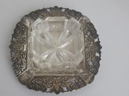 Verziert Vintage kleine Schale mit Glas schale