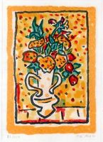 Otto Abt,"Blumen"lithographie 1982,signiert