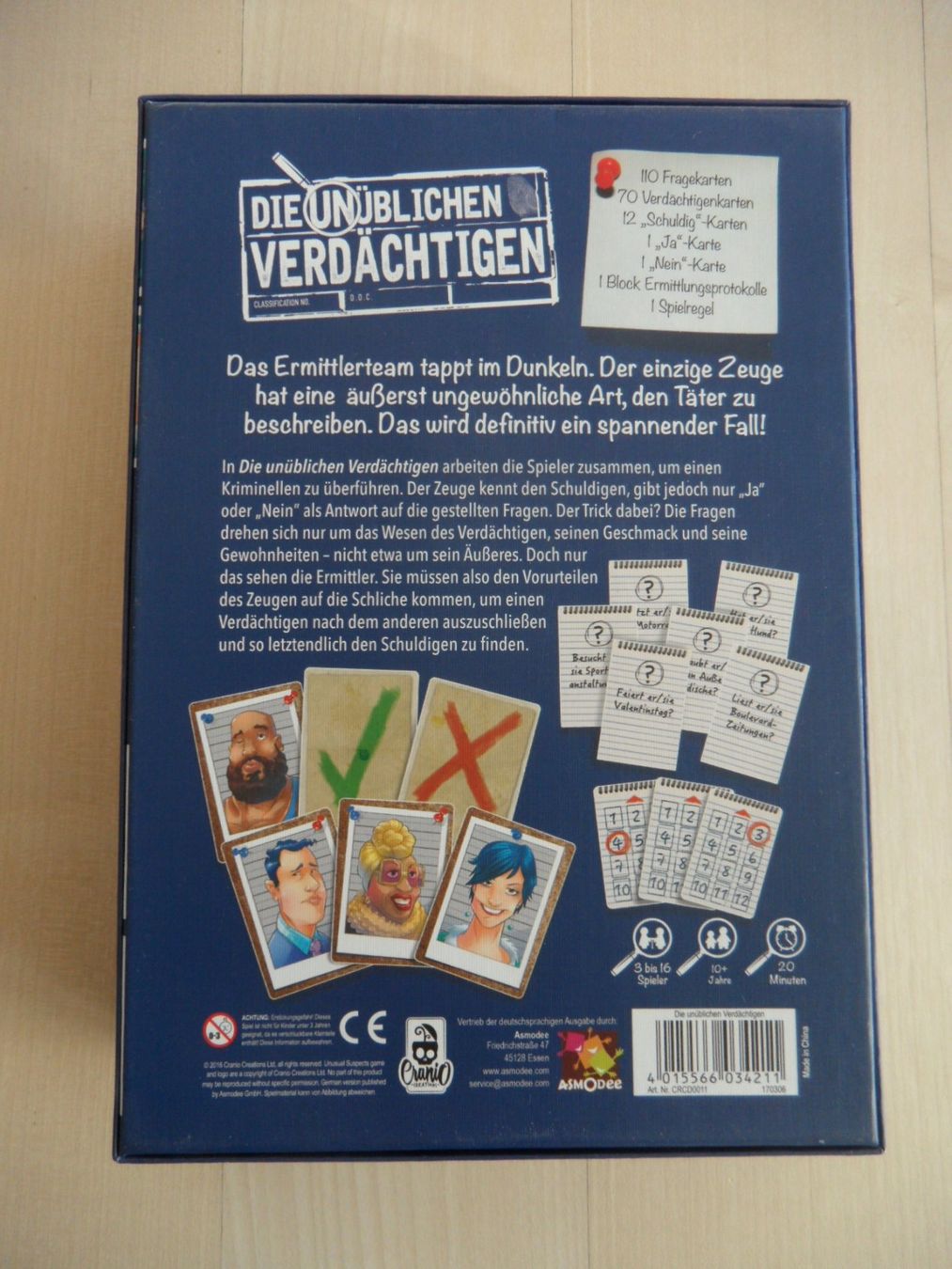 Giochi: Die unüblichen Verdächtigen - Cranio Asmodee - neuwertig – Usato da Bern venduto da Ono99 5