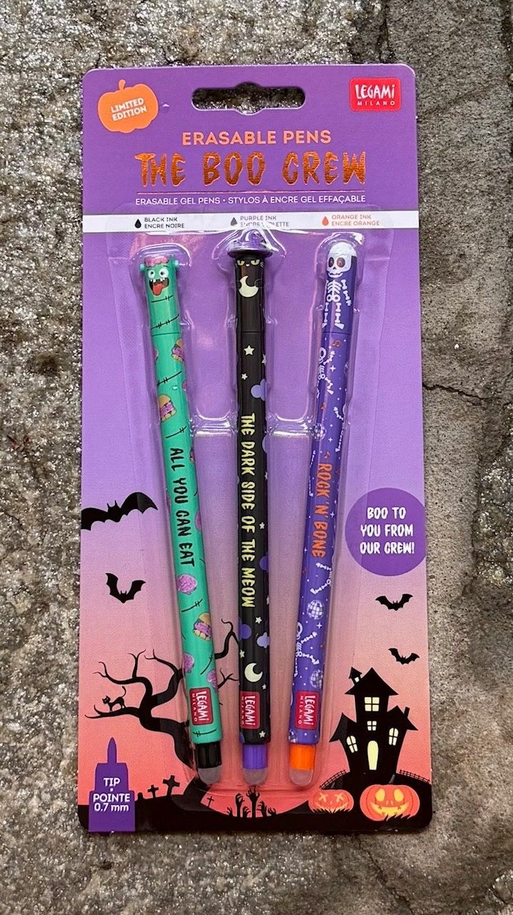 Legami Halloween Erasables löschbare Gelstifte Boo Crew Katze Skelett Zombie