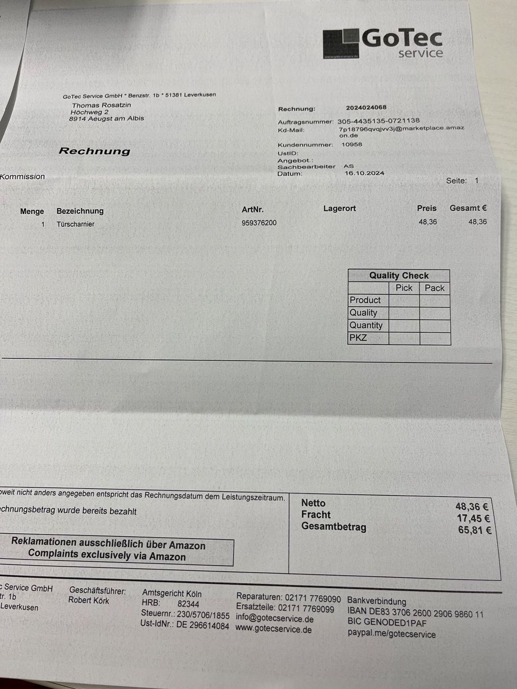 Liebherr Kühlschrank: Liebherr Kühlschrank Ersatzteil – Neu und originalverpackt aus Aeugst am Albis von Samothy 3