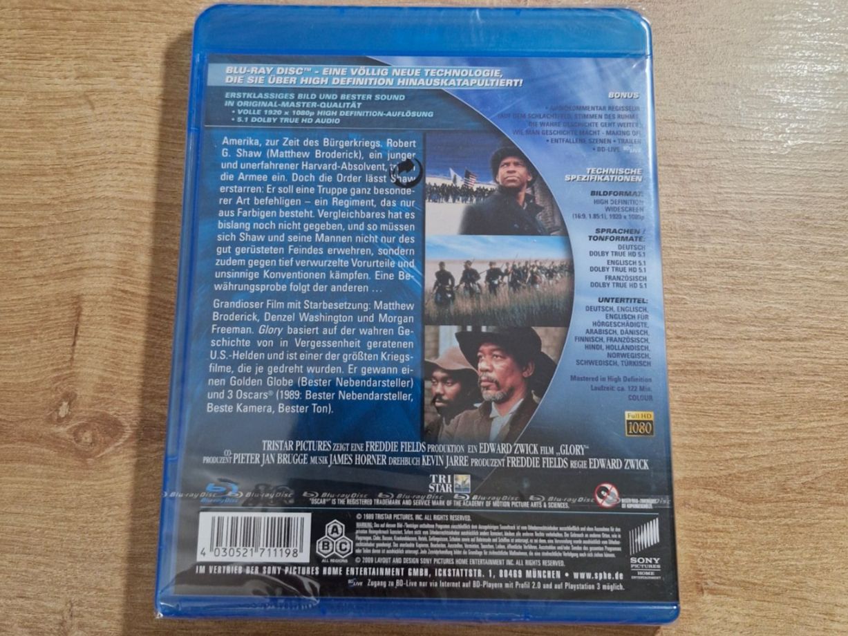 Alle DVDs: Glory (1989) NEU OVP Bluray – Neu und originalverpackt aus Pfungen von Whitie 1