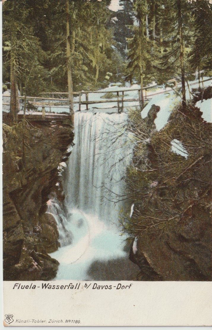 Ansichtskarten: CH 181 Flüela-Wasserfall b/Davos-Dorf, 1905 – Gebraucht aus Freienbach von Bhaltis