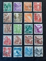 Éventail de timbres oblitérés Paysages "Typographie & douce"