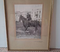 Vintage Bild, Reiter, schwarz-weiss