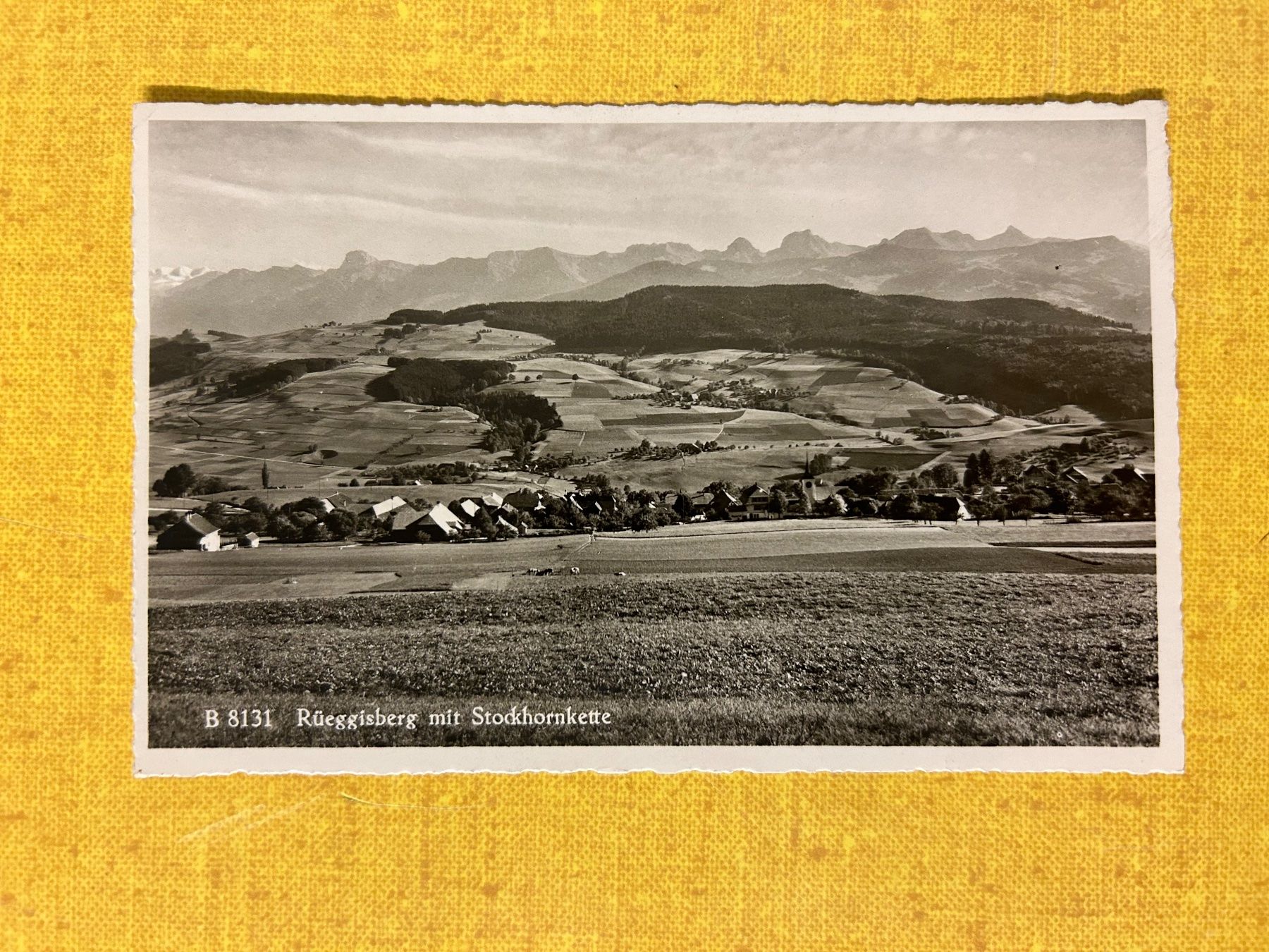 Cartoline postali: Alte Ansichtskarte Rüeggisberg mit Stockhornkette – Usato da Lanzenhäusern venduto da vic63