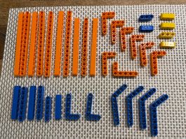 Lego Technik 8110 orange blaue gelbe runde Lochbalken